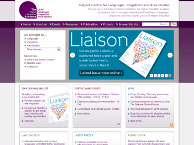 LLAS Home page screenshot