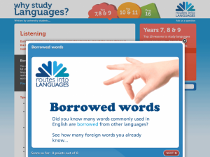 Why study languages flash game popup