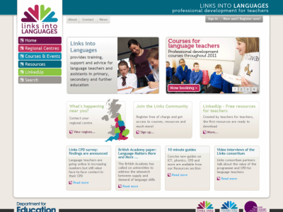 Links into languages home page